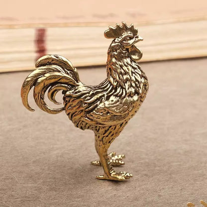 1Pc Brass Rooster Town House Mascot Tea Ceremony Tea Pet Decoration Ornament