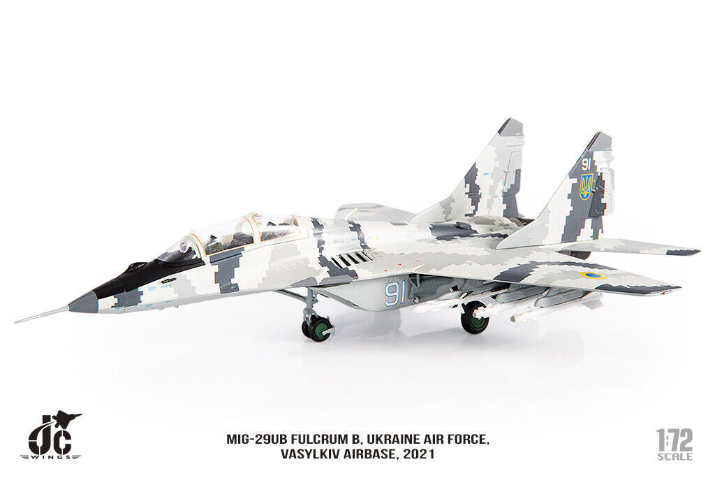 1:72 JC Wings MiG-29UB FULCRUM B UKRAINE AIR FORCE Fighter Diecast Plane Model