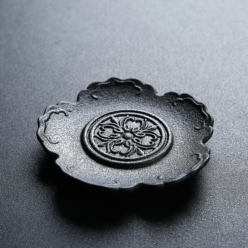 9cm Creative Lotus Design Cup Mat Pottery Cup Saucer Cup Coaster Kung Fu Tea Set