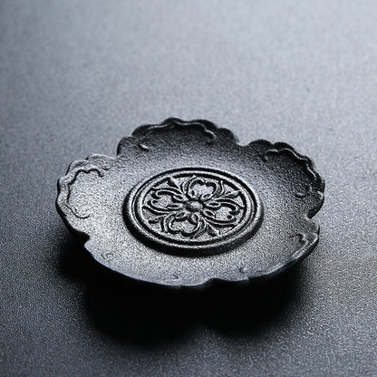 9cm Creative Lotus Design Cup Mat Pottery Cup Saucer Cup Coaster Kung Fu Tea Set