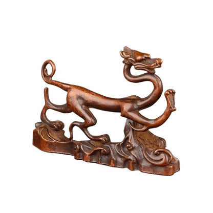 Chinese Statue Bronze Realistic Dragon Pen Holder Tea Pet Decorative