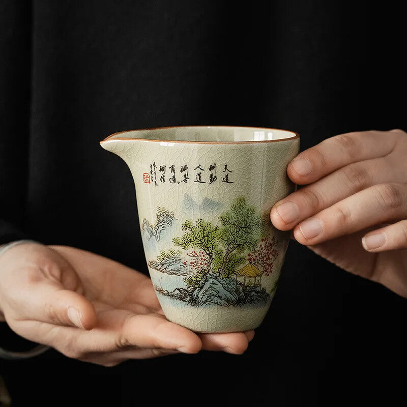 Ceramic Pottery Fair Cup Chinese Kung Fu Tea Vintage Zen Tea Sea Teacup Teaware
