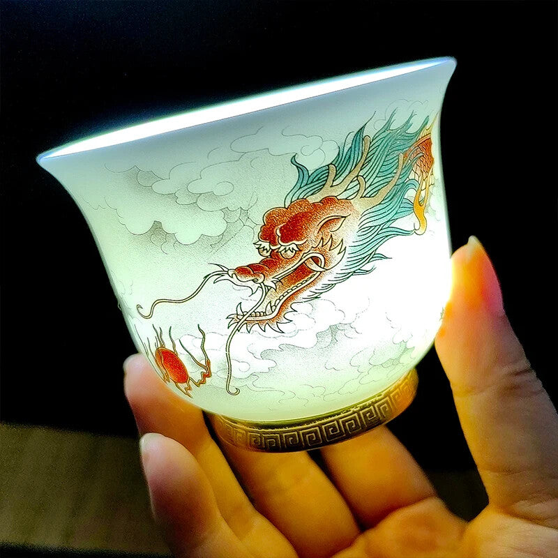 Chinese Ceramic Porcelain Jingdezhen Kung Fu Tea Cup For Oolong Tieguanyin