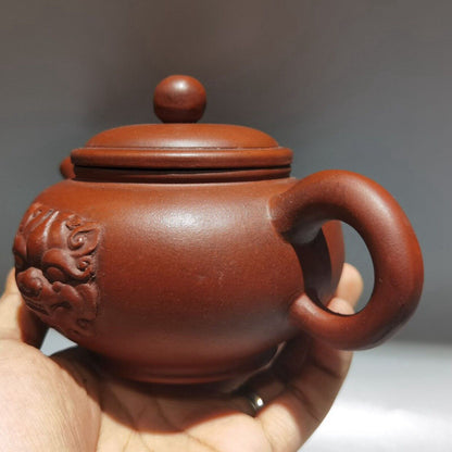 vintage chinese yixing purple clay teapot zisha ceremony carving collectible art