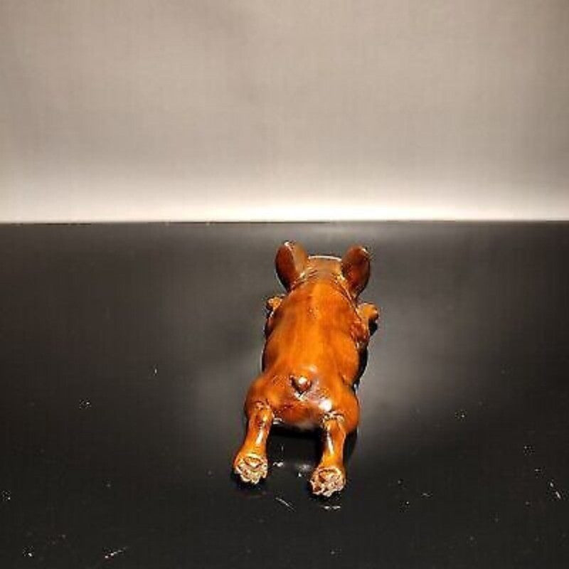 Vintage Wood Carved Wooden Sculptures Mini To Be Naughty Mangy Dogs Gift