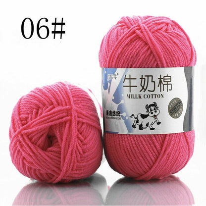 Hot Sale 50g Hand-woven Chunky Yarn Soft Milk Cotton Knitting Baby wool yarn