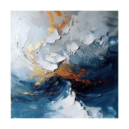 blue sea abstract oil painting hand painted on canvas Room Serenity 31in