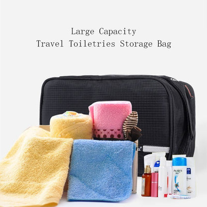 Toiletry Bag Black Travel Cosmetic Nylon Organizer Waterproof Makeup Storage 1PC
