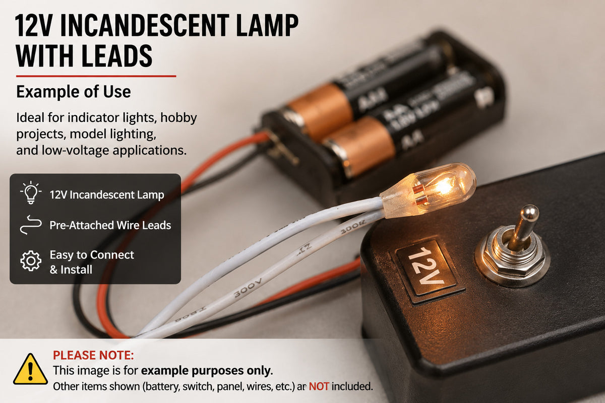 12V Incandescent Lamp with 6" LeadsPack of 100