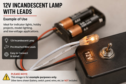 12V Incandescent Lamp with 6" LeadsPack of 100