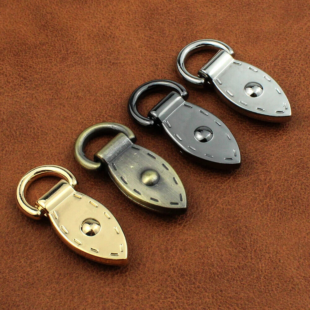 Bag Connector 20Pcs Metal Leaf Shape Leather Craft Anchor D-Ring Buckle W/ Screw