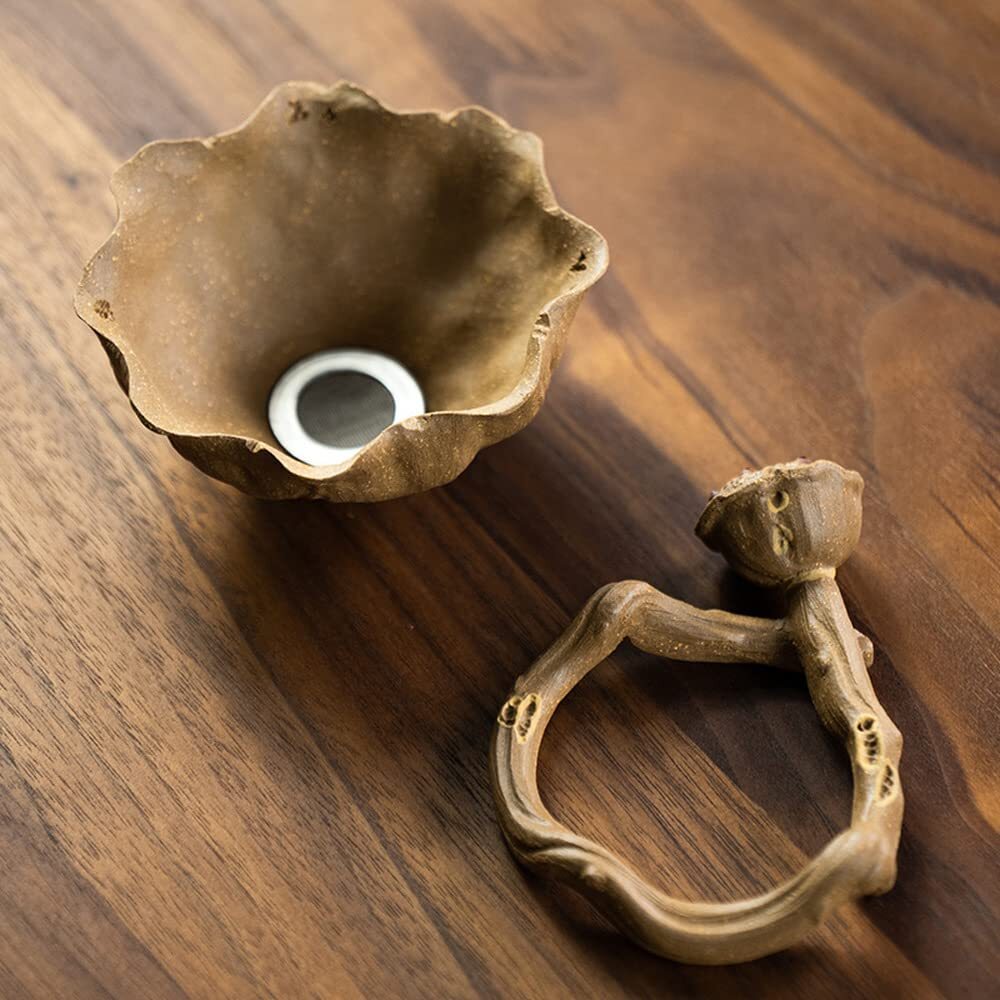 Purple Clay Filter Lotus Tea Strainer Handmade Kung Fu Tea Set Tea