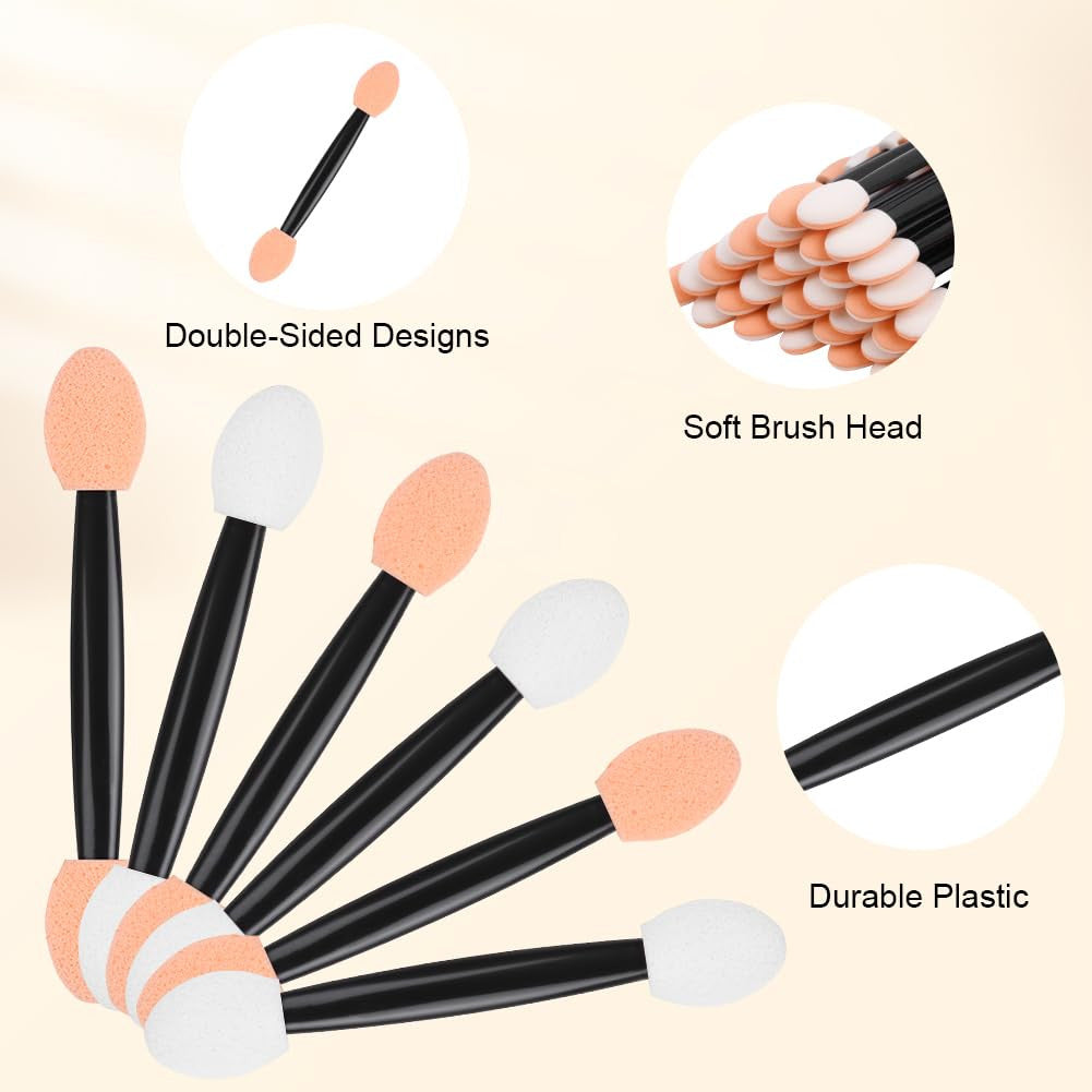 300Pcs Disposable Eyeshadow Brush, Double Ended Sponge Eye Shadow Applicator
