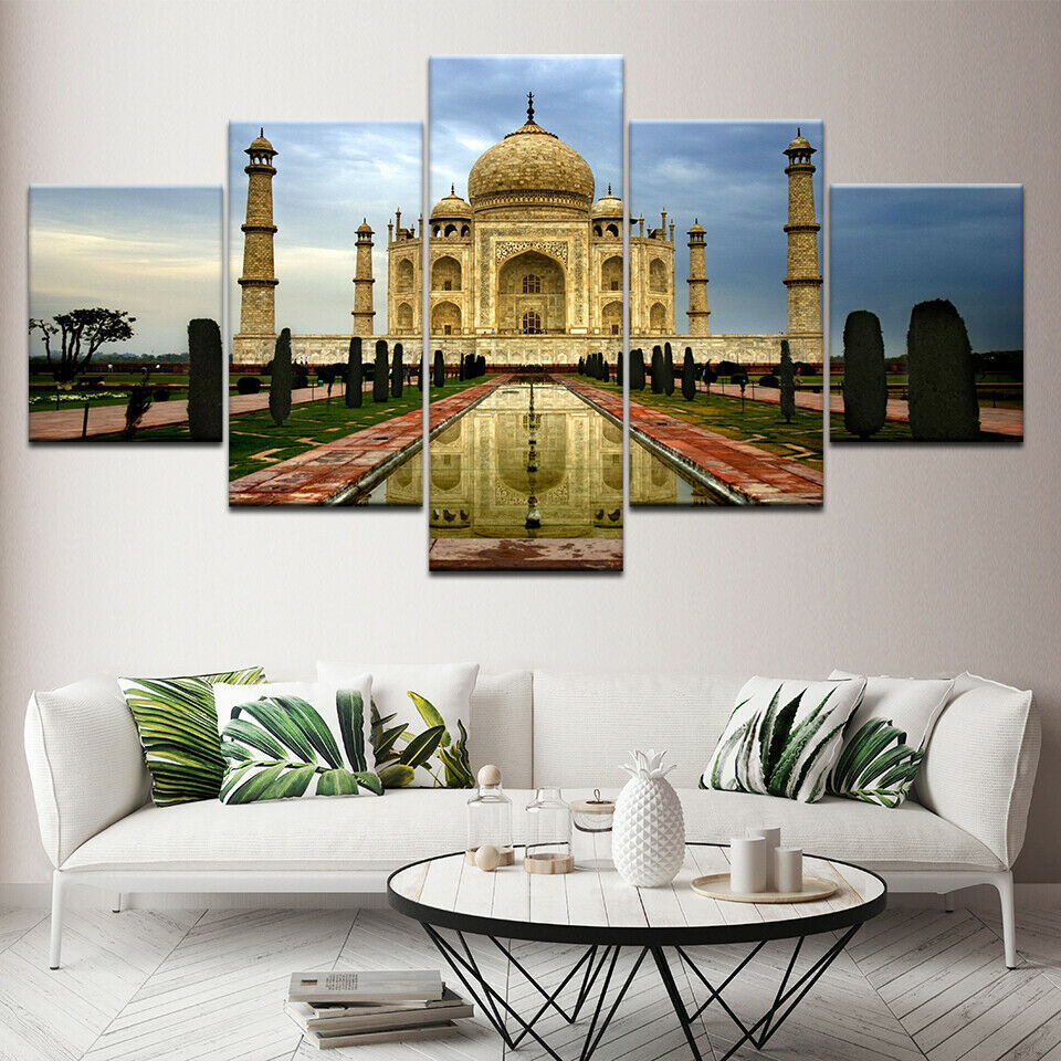 Canvas Wall Art HD Prints Poster Frame 5 Pieces Taj for Living Room No Framed