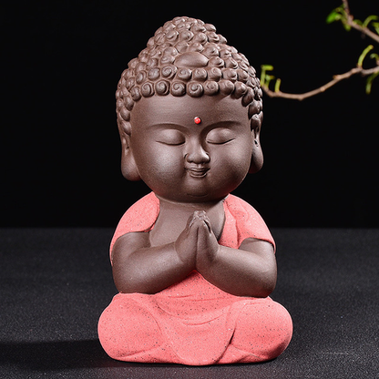 Creative Purple Clay Buddha Statue Decoration Tea Pet Desktop Home Furnishing
