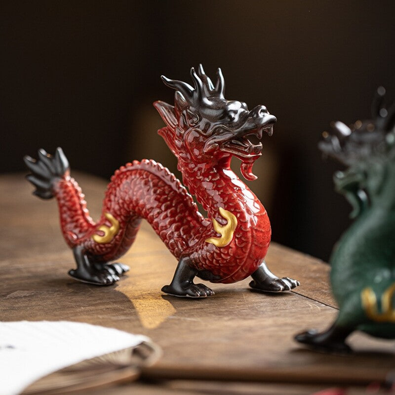 Porcelain Tea Pet Dragon Handmade Ornament Ceramic Mascot Chinese Tea Play New