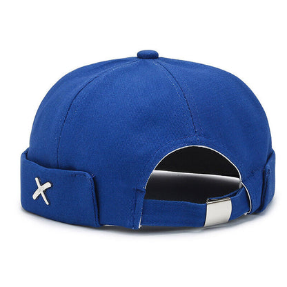 Men's Retro Brimless Hat Skull cap Sailor Cap Beanie Rolled Cuff Adjustable*