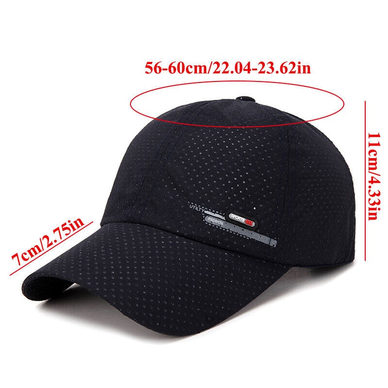 Unisex Breathable Mesh Hat Snapback HatAdjustable Quick Drying Hats Baseball Cap