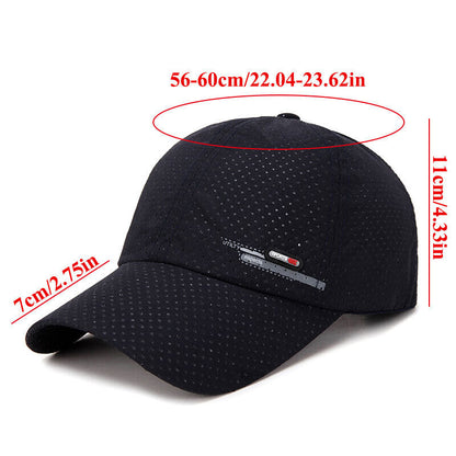 Unisex Breathable Mesh Hat Snapback HatAdjustable Quick Drying Hats Baseball Cap