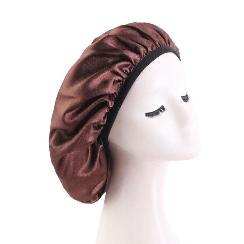 Stretch Thin Brim Round Cap Makeup Cap Satin Nightcap Nursing Hat Solid Color