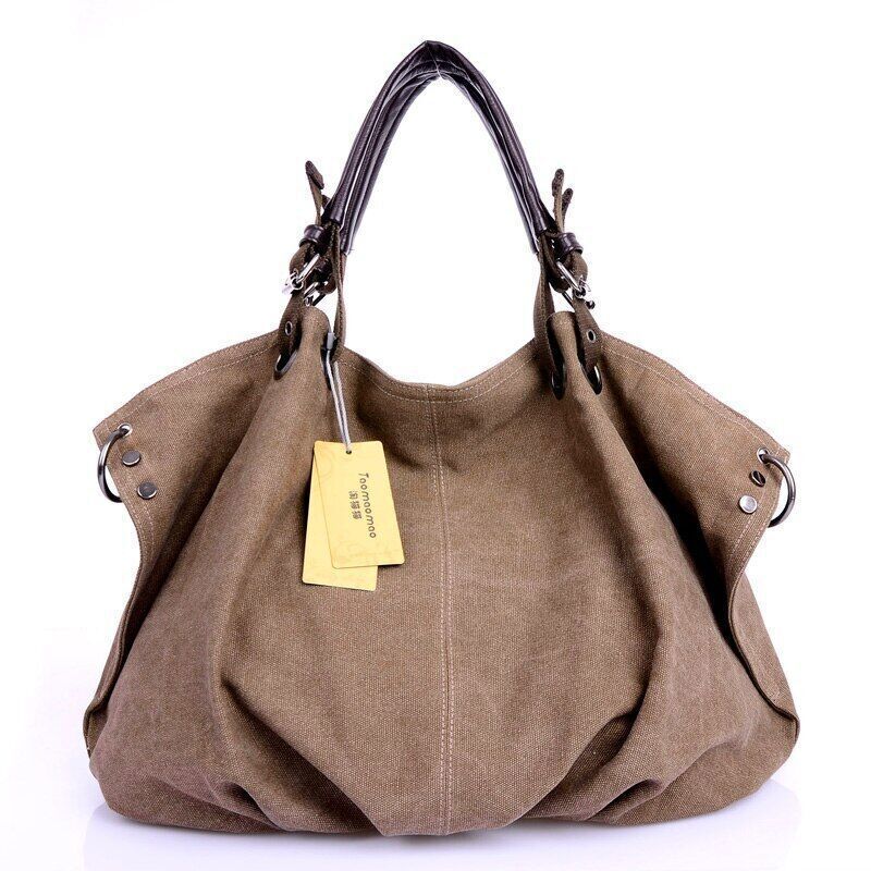 Women Canvas Bags Crossbody Bags Solid Shoulder Bag Female Handbag