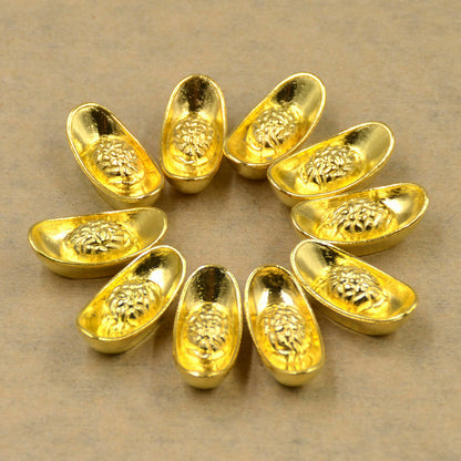 HOT 10Pcs! Gold Ingots, Feng Shui, Yuanbao, Shengcai Kaiyun Collection Toy Gift