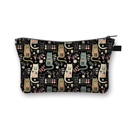 Cute Cat Print Cosmetic Case Makeup Bags Cosmetic Bags Travel Storage Organizers