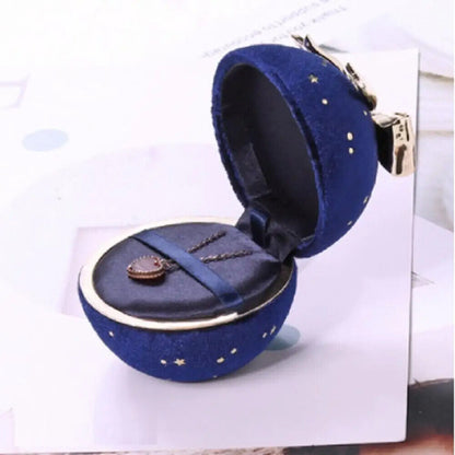 Jewelry Box Round Plastic Alloy Velvet Bow Rings Pendant Packaging Boxes 7x7x6cm