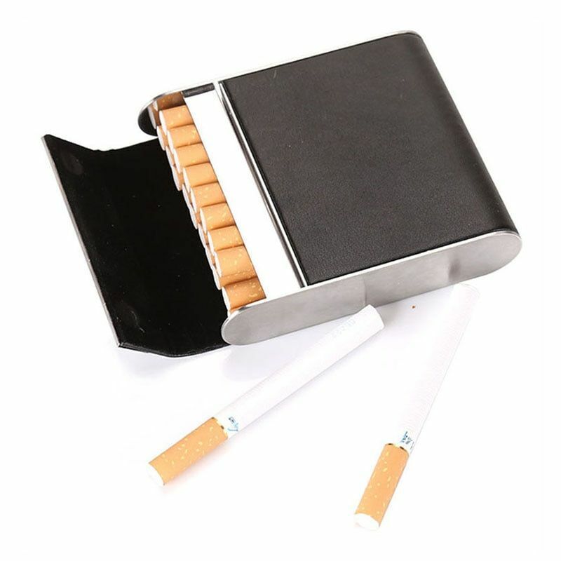 Leather Cigarette Case 20pcs Container Bank Card Box Tobacco Holder Mini Storage