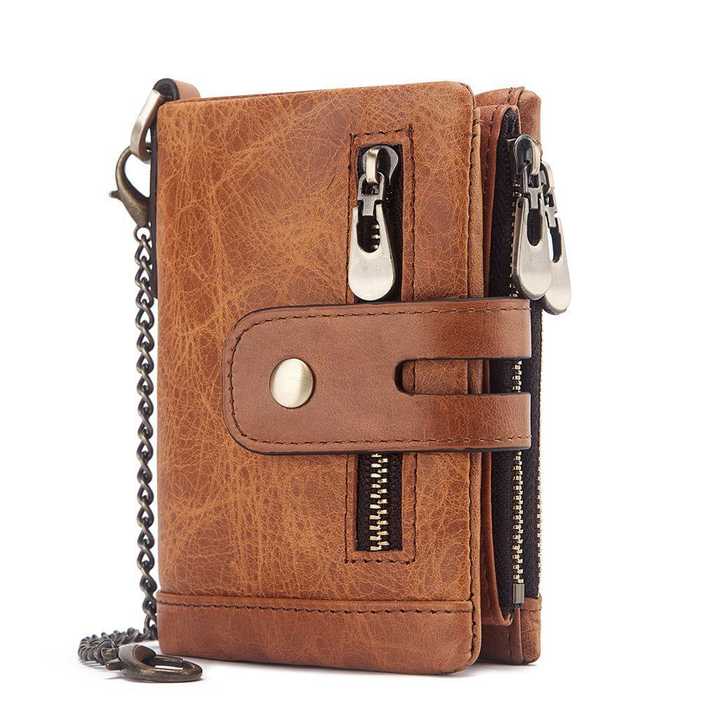 Wallet Genuine Leather Coin Purse Small Zipper Money Bag Mini Card Holder 1 PC