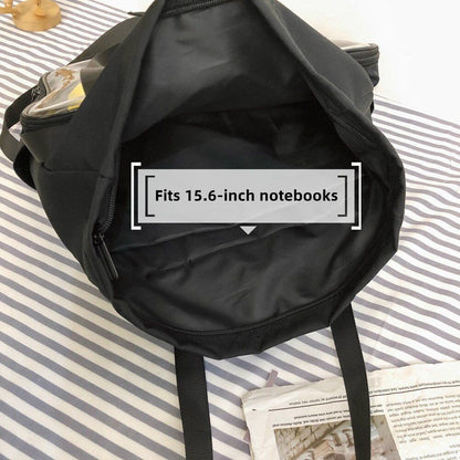 Women Clear Bag Backpack Large School-Bag 15.6 Inch Laptop Polyester Soft Handle