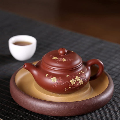 250ml Purple Clay Tea Set Dahongpao Plum Blossom Pattern Teapot Kung Fu Tea