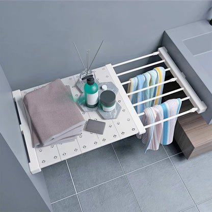 Closet Tension Shelf & Rod Expandable Rack Kitchen Organiser Divider Separator