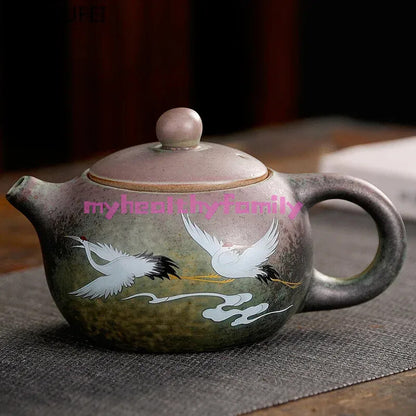 Vintage Kiln Change Ceramics Tea Pot Chinese Porcelain Teapot Handmade Kettle