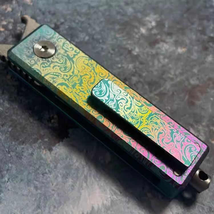 Titanium Pocket Small Knife Key Chain Pendants Folding Knife Bottle Opener Gift