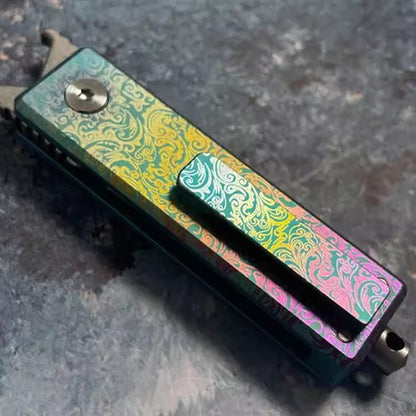 Titanium Pocket Small Knife Key Chain Pendants Folding Knife Bottle Opener Gift