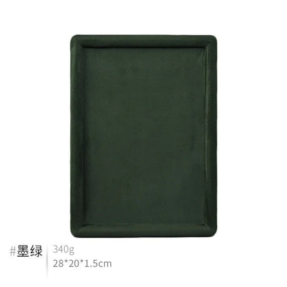Jewelry Display Tray Cashmere Leather Corner Glasses Plate Watch Ring Holder Bin