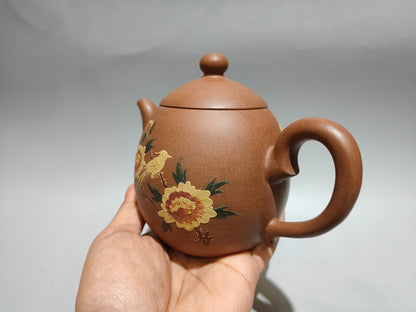 Chinese Yixing Zisha Clay Handmade Exquisite Flowers&Birds Teapot 31318