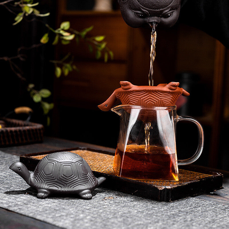 Tea Strainer Yixing Zisha Purple Clay Filter Net Turtle Design Tea Pet Lovely