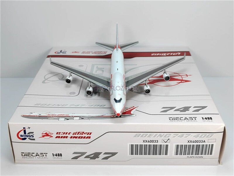 JC WINGS Air India for Boeing B747-400 VT-ESO 1:400 Aircraft Pre-built Model