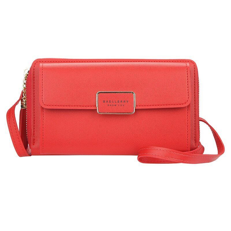 Handbags Large Shoulder Bags Hasp Zipper Purse 6.5Inch Phone Clutch Card Holder
