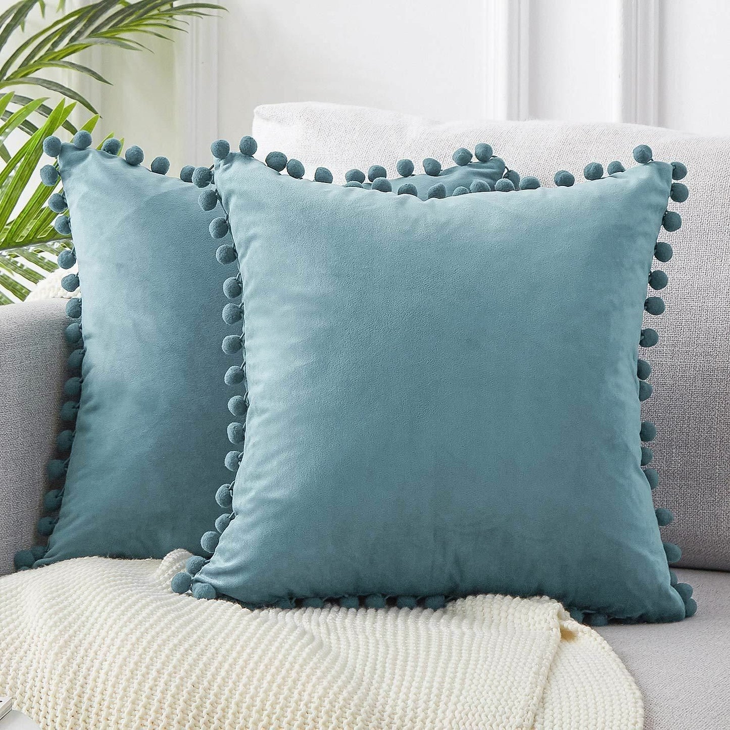 Cushion Cover Soft Velvet Decorative Pillows Throw Case Solid Luxury Homes Seat