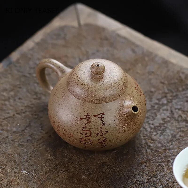 4.3" Yixing Purple Clay Teapot Handmade Tea Pot Raw Ore White Duan Mud Kettle
