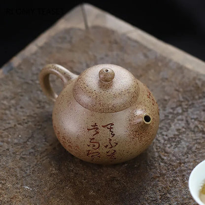 4.3" Yixing Purple Clay Teapot Handmade Tea Pot Raw Ore White Duan Mud Kettle
