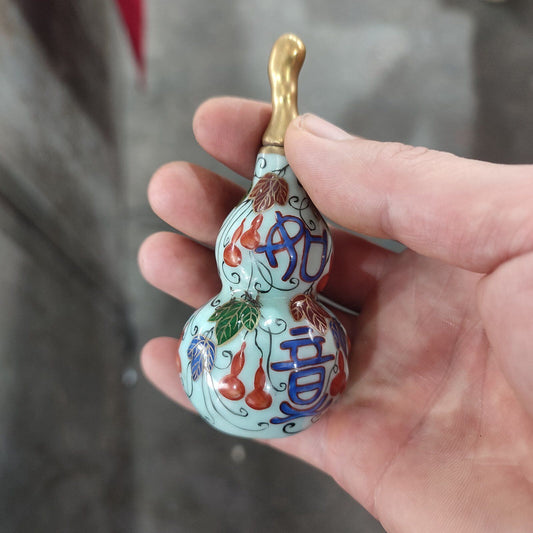 Chinese Porcelain Snuff Bottle Ceramics Small Gourd Statue Figurine Painting Art