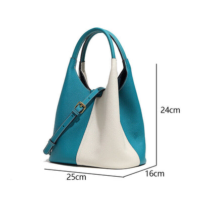 Genuine Leather Vegetable Basket Bag for Women Shoulder Crossbody Tote Bag