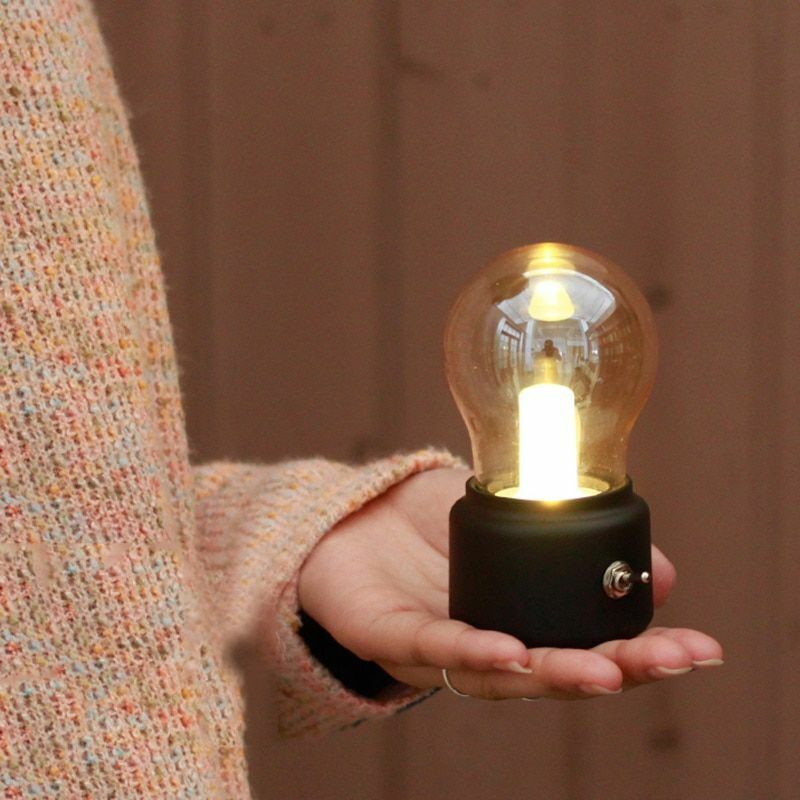 Vintage Lamp LED Night Light Bulb USB Rechargeable Bedroom Bedside Writing Desk
