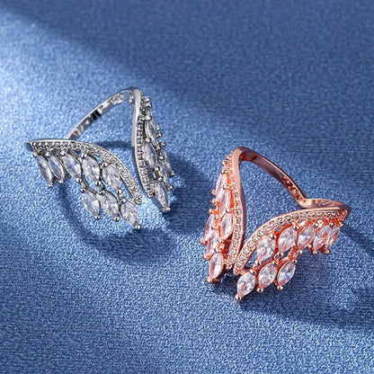 Fashion Bridal Open Bangle Bracelet Angel Wings Design for Women Accessories