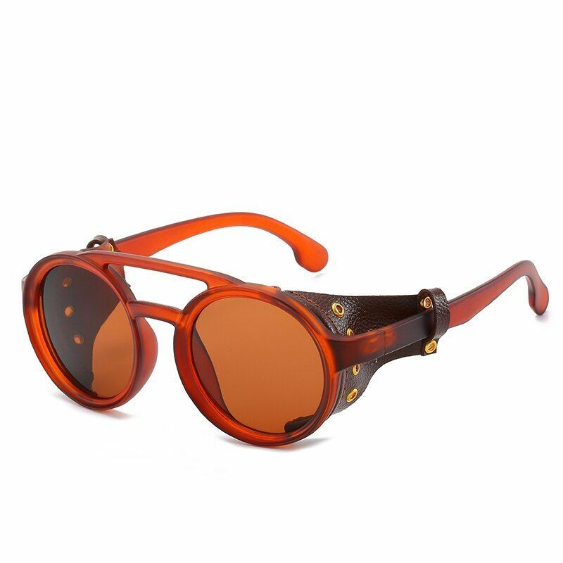 Men Steampunk Sunglasses Round Vintage UV400 Shade Women Eyewear Stylish Glasses
