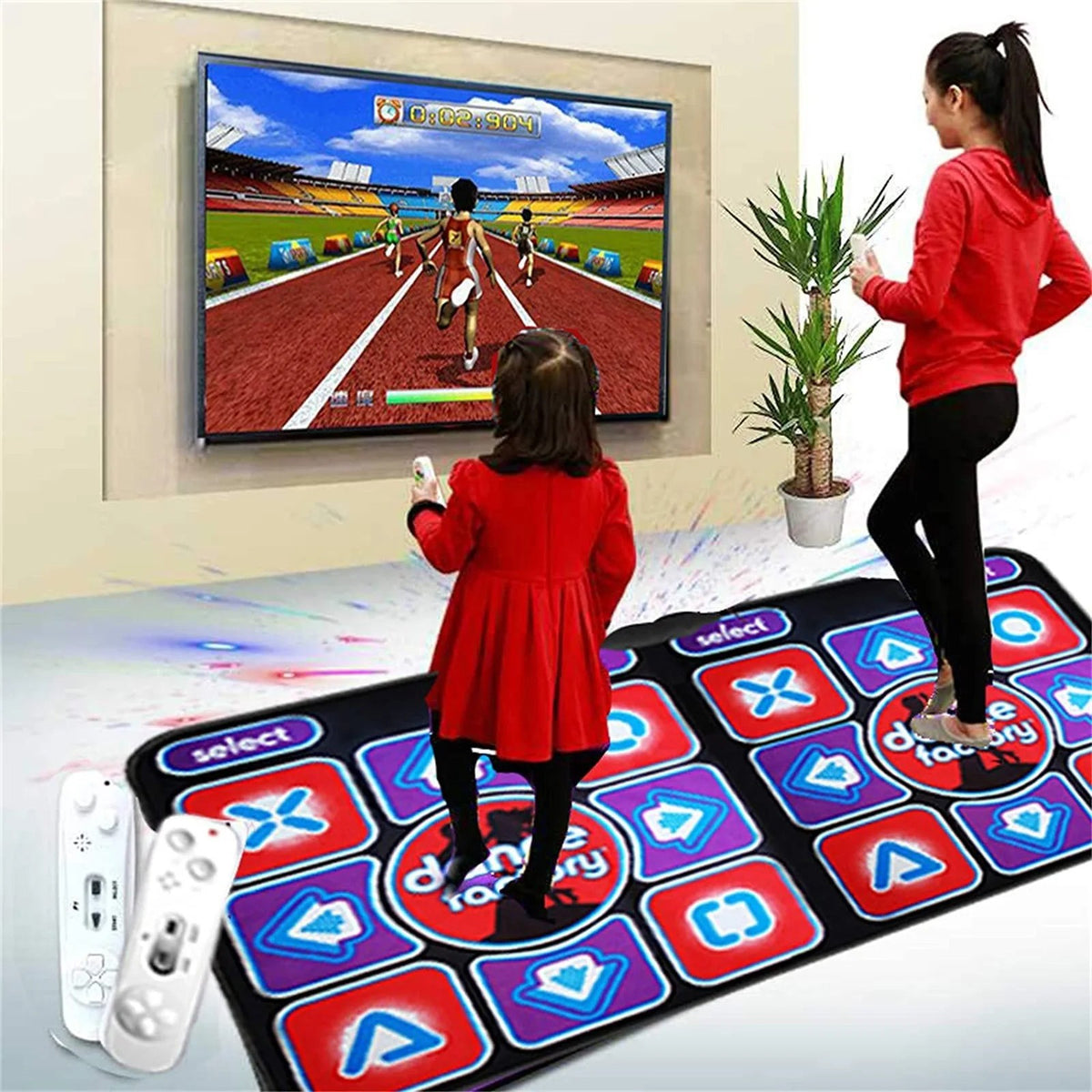Double Dancing Mat Double User Wired Dance Mat Family Music Game Mat Non-Slip
